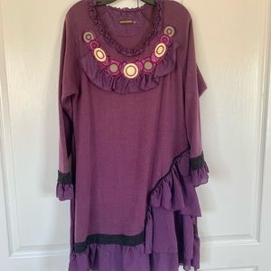 John Fashion Ruffle Dress Long Sleeves Size XL.